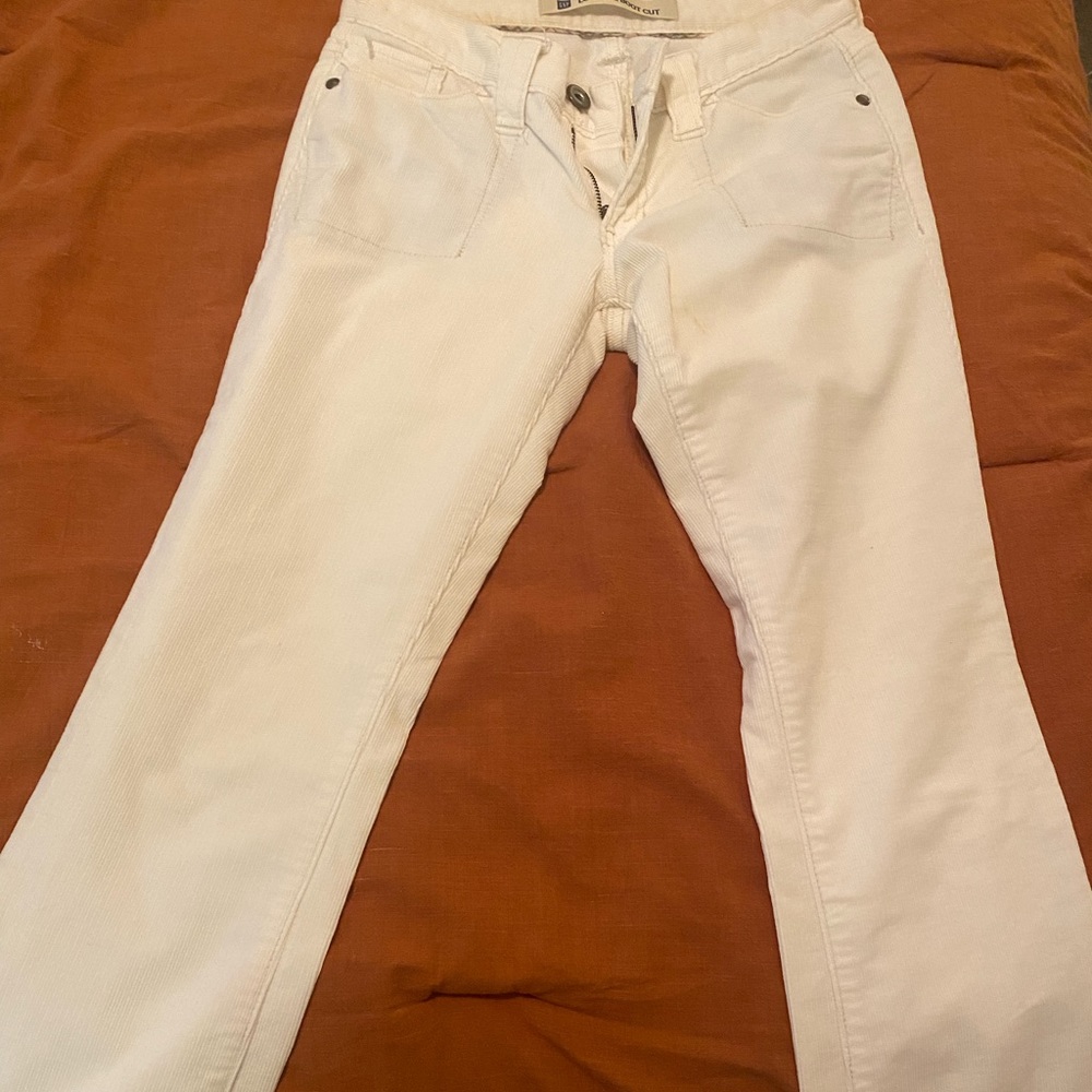Bootcut flared off white pants